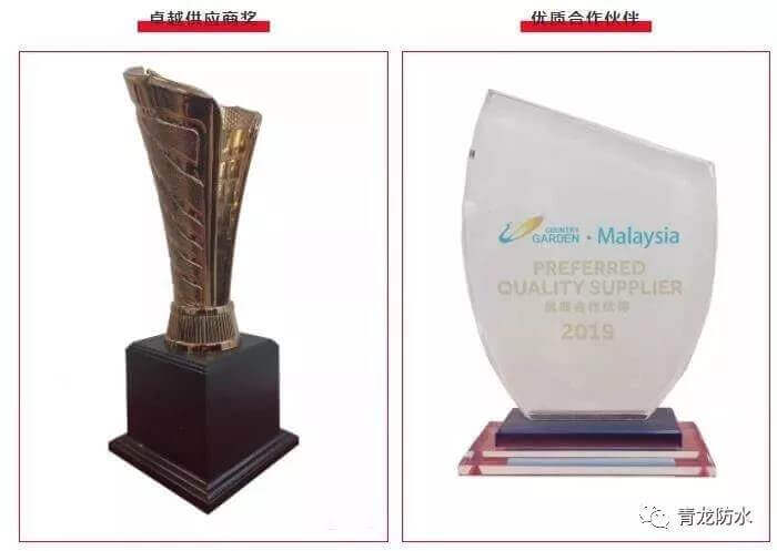 Malaysia Country Garden's Excellent Supply Award  and Preferred Quality Supplier 2019